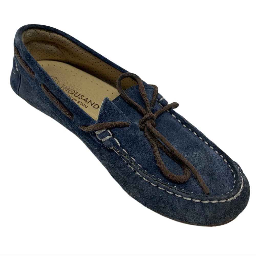 Thousand navy driver loafer slip on size‎ 32 / US 1